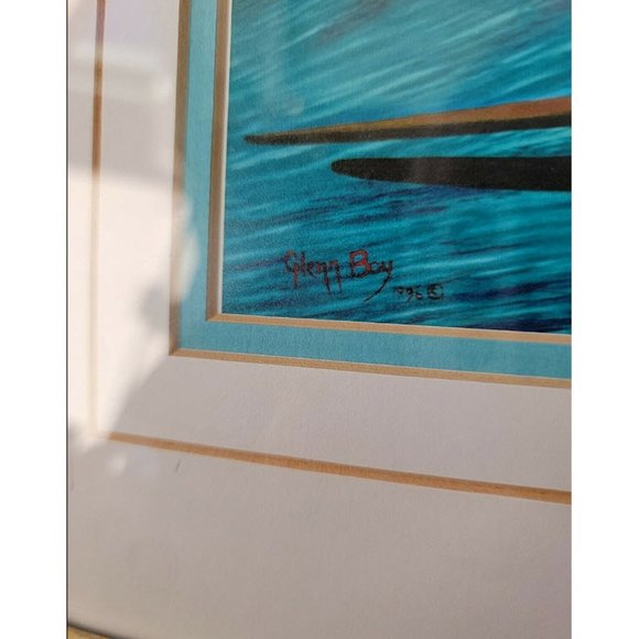 Framed Glenn Martin Art Print Hawaiian Legends SIGNED SURFER ART - Picture 4 of 7